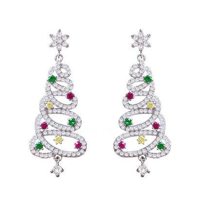 Christmas Tree Rhinestone Earrings